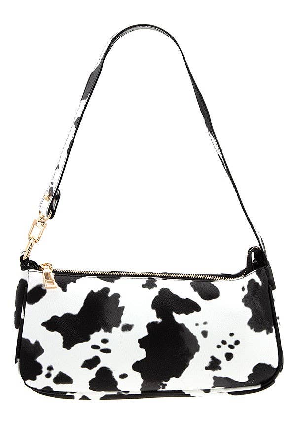 Andrea Bijoux - Wholesale Shoulder Bag - Women's - Animal Print Faux Leather Baguette Bag3