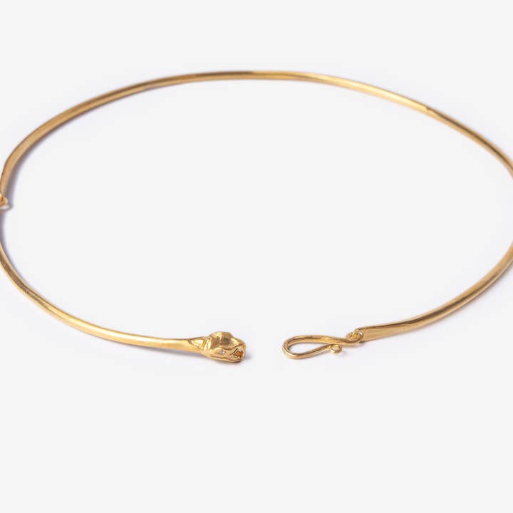 Ouroboros Schlange vergoldete Choker-Halskette für den Großhandel von Golden Horn Jewellery