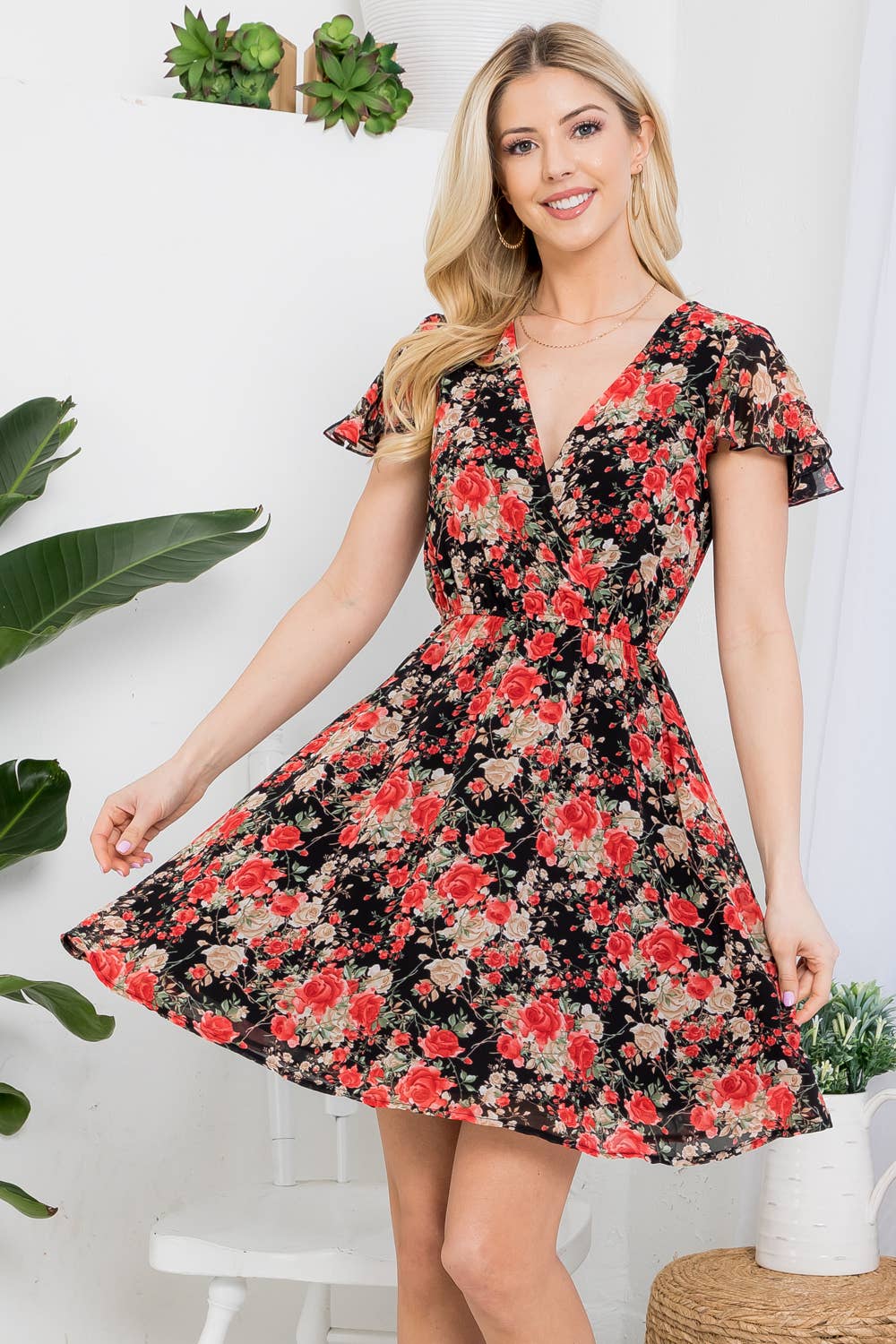 LA Soul - Wholesale Dress - Women's - Vintage Floral Print Dress1