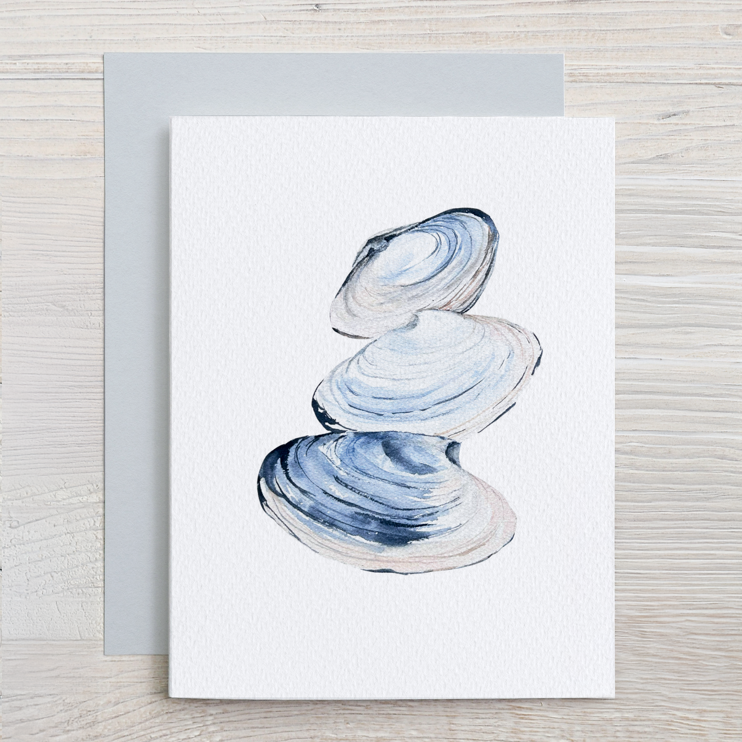 Waterline Studio - Wholesale Stationery/Notecard Set - Watercolor Coastal Card Set: 6 Assorted Shell & Buoy Designs1