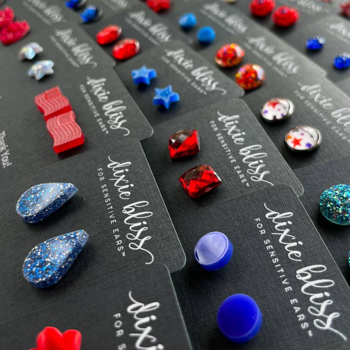 Dixie Bliss - Wholesale Stud/Post Earrings - Patriotic swag earrings for promotions and events1
