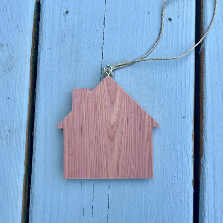 JRV Designs - Wholesale Ornament - Handcrafted Cedar Wood House Christmas Ornament4