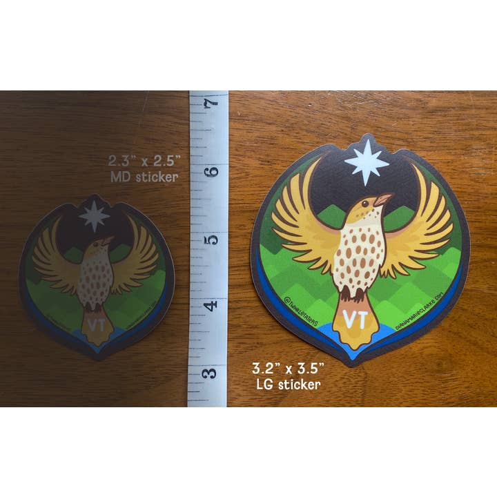 Designs by Diana - twinkletaters - Wholesale Sticker - Vermont Rebel Thrush Vinyl Sticker5