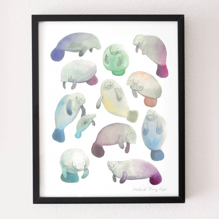 Manatee Print for wholesale by Party Mouse Studio