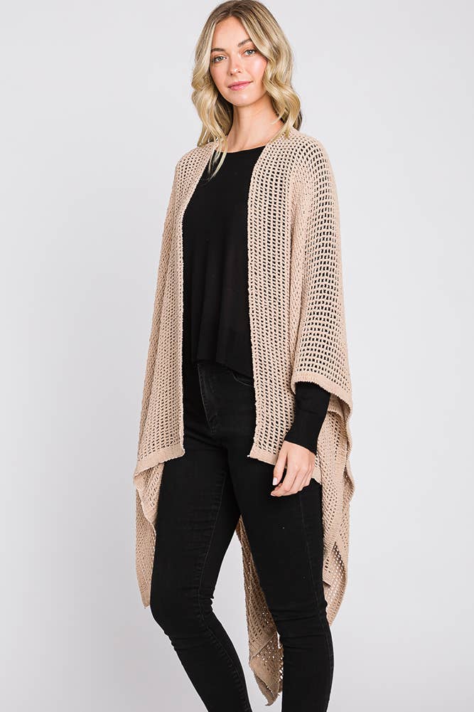 Hana - Wholesale Cardigan - Dames - Solid Chenille Crochet Ruana18