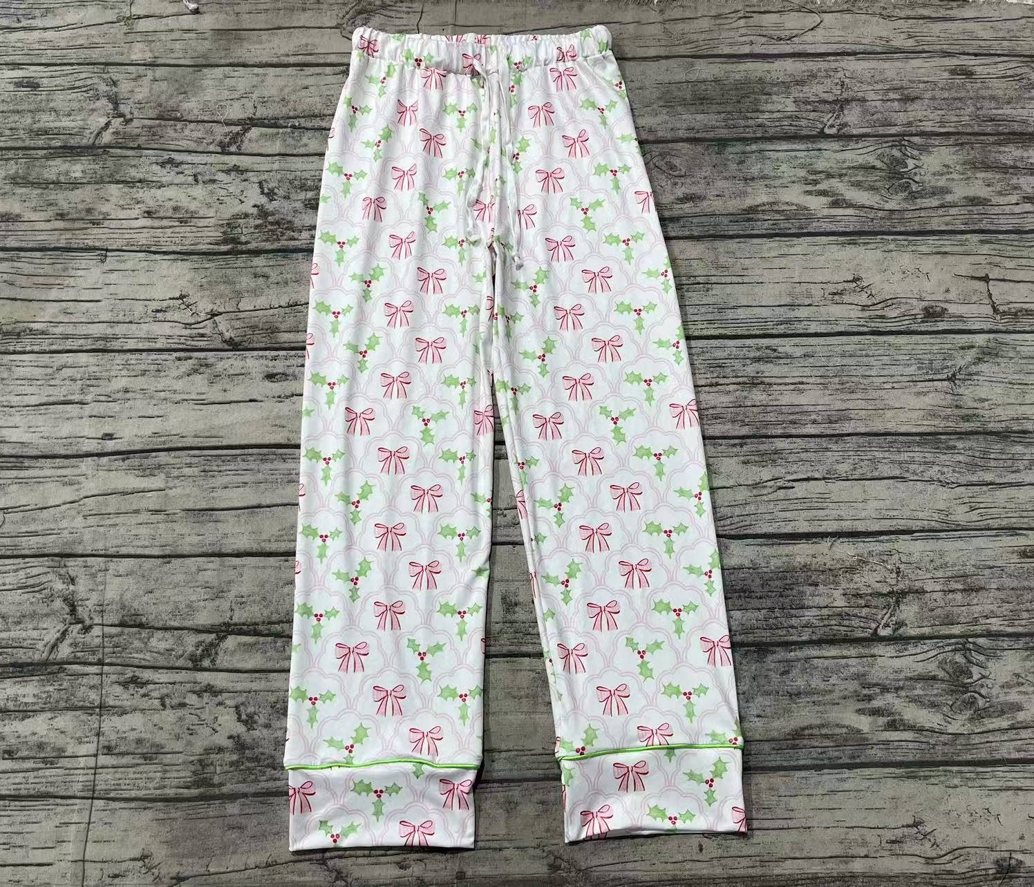 Aier Wholesale - Wholesale Sleepwear Bottom - Women's - Adult Women Christmas Bows Holly Bottom Pants Pajamas1