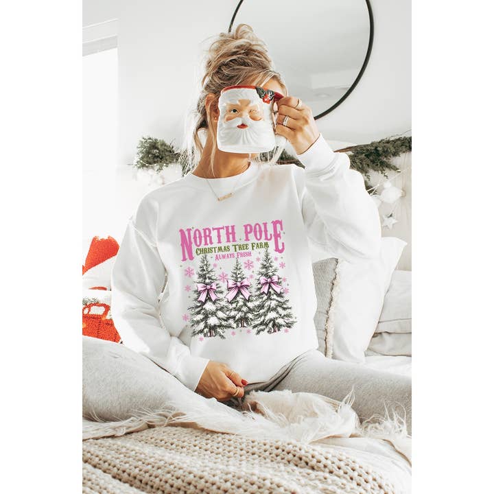 Illustrated Society - Wholesale Sweatshirt - Women's - NORTH POLE CHRISTMAS VINTAGE GRAPHIC SWEATSHIRTS