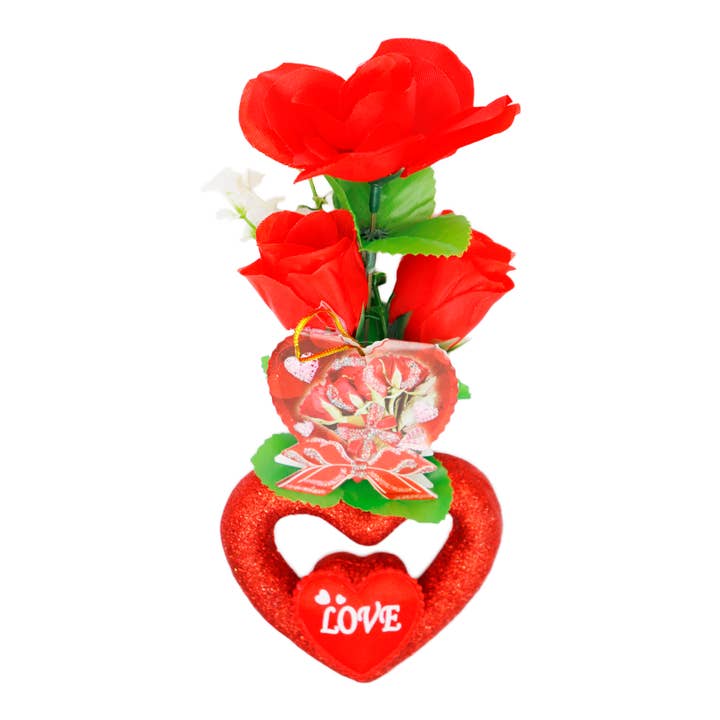 Cap Zone - Wholesale Decorative tabletop object - I Love You Artificial Rose Bouquet Gift Box - 10 Inch3