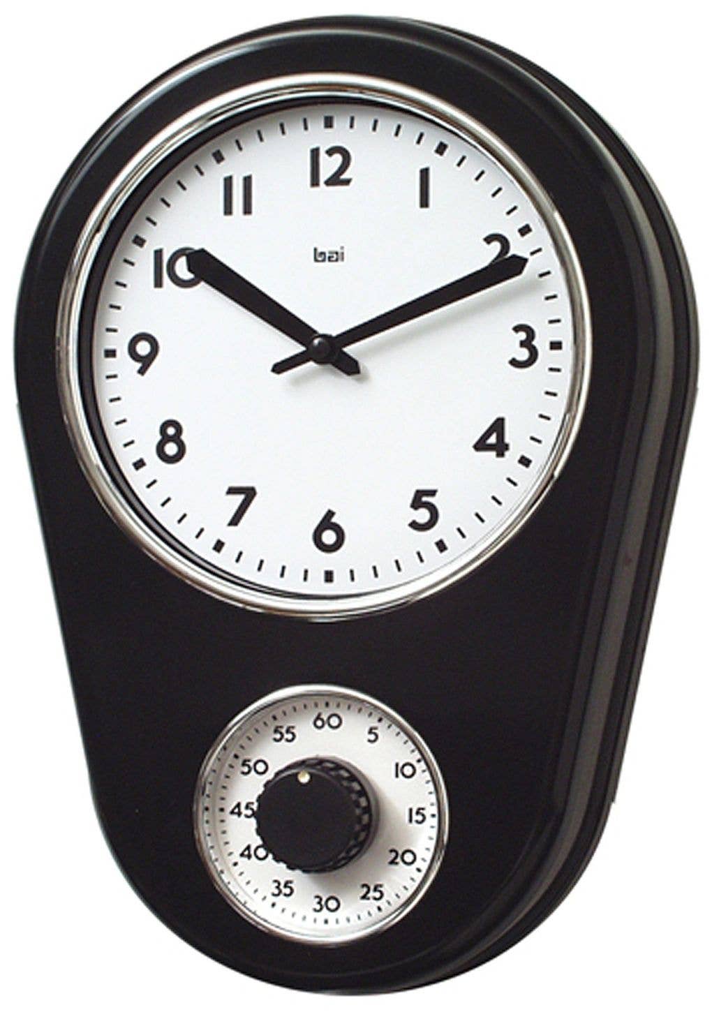 Bai – Hidratante 2 em 1 para cabelo e corpo por atacado – Relógio de Parede Bai 8x13in Temporizador de Cozinha em Preto0