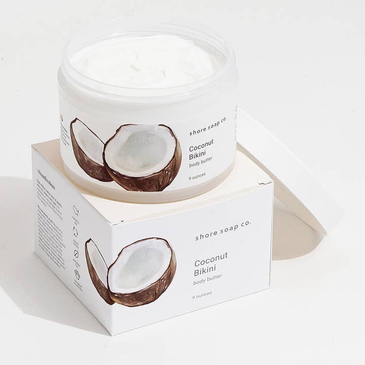 Bikini Coco Beurre Corps pour la vente par Shore Soap Co.