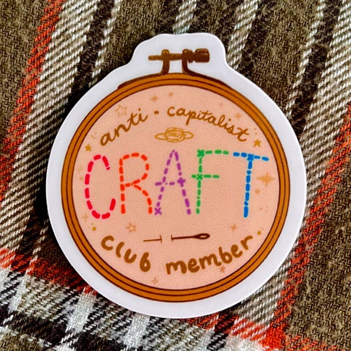Anti-Capitalist Craft Club - Mini Sticker for wholesale by Liberal Jane Illustration