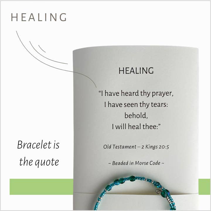 GENEZING - ik heb uw gehoord -
Spiritueel citaat in morsecode voor wholesale door Wear a Touch of Spirit