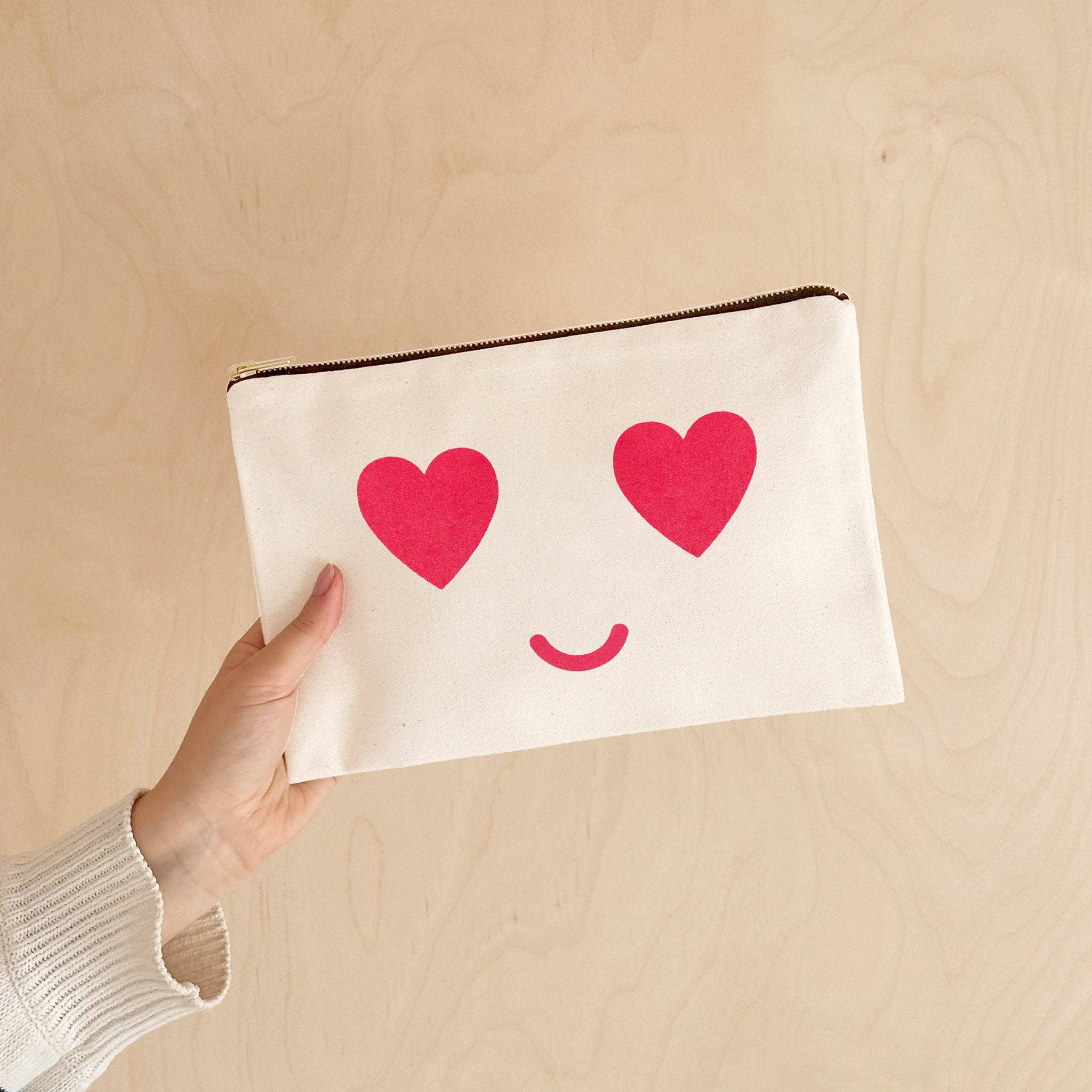 Alphabet Bags - Wholesale Pouch - Women's - Heart Eyes - Large Canvas Pouch4