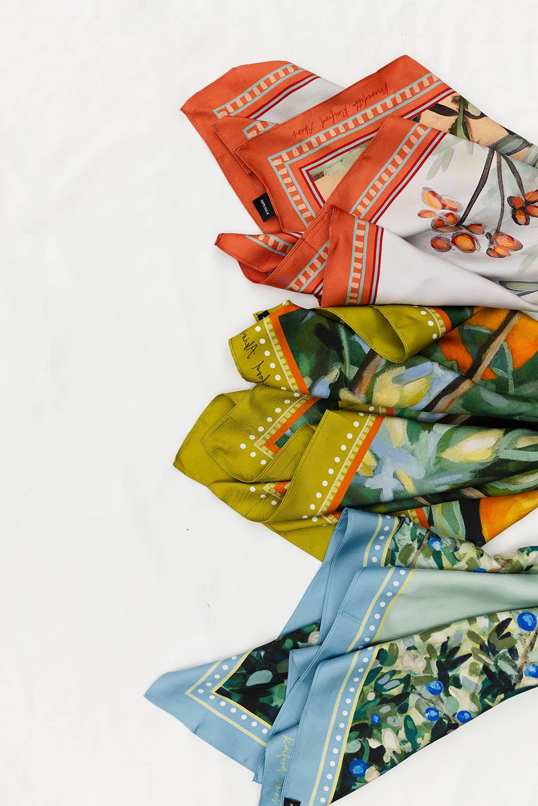 Meredith Raiford Art - Wholesale Scarf - Women's - Budding Blueberries Silk Scarf6