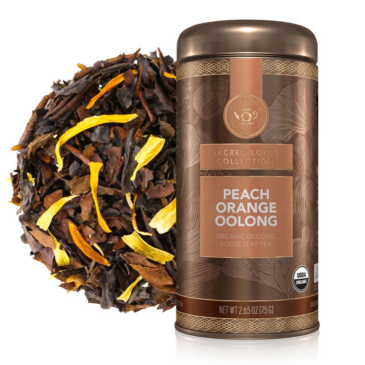 Teabloom Peach Orange Oolong Loose Leaf Tea Canister for wholesale by Teabloom