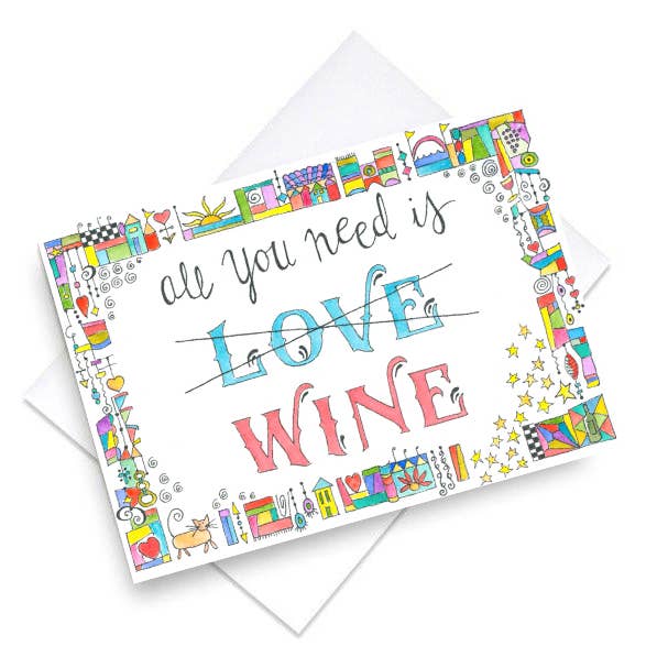 Wine/Love for wholesale by Two Bees Design Studio