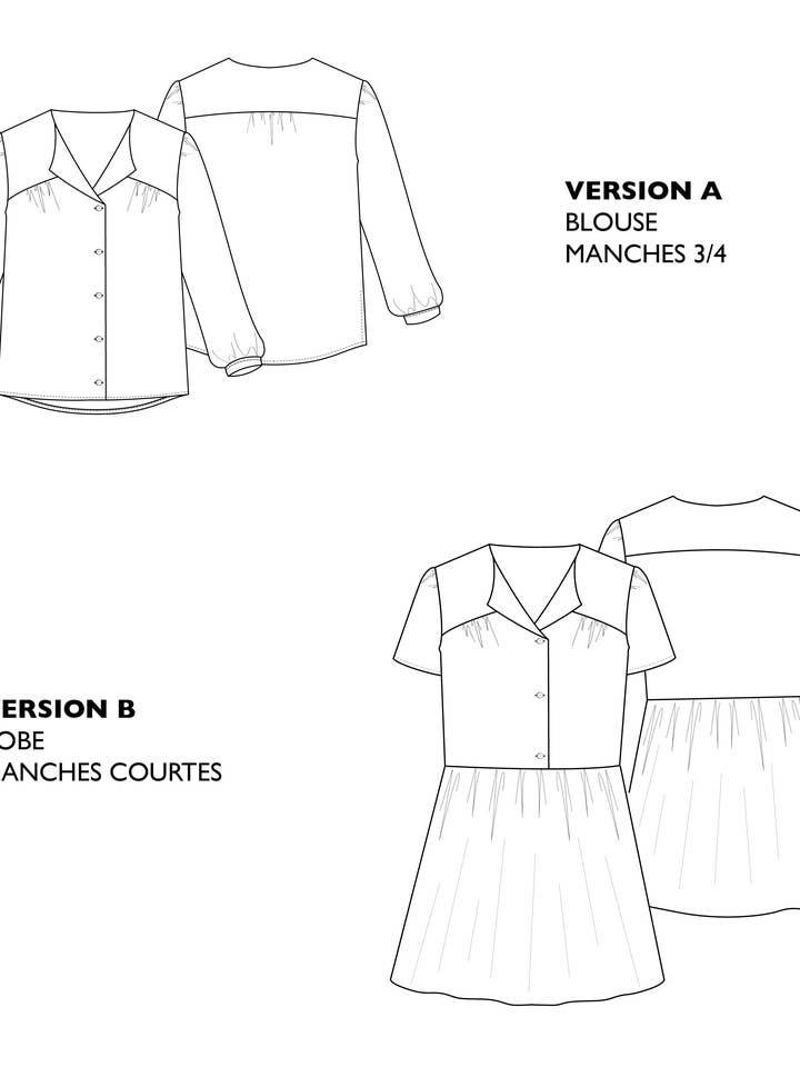 Dorothie Blouse - Dress Sewing Pattern for wholesale by Eglantine et Zoé