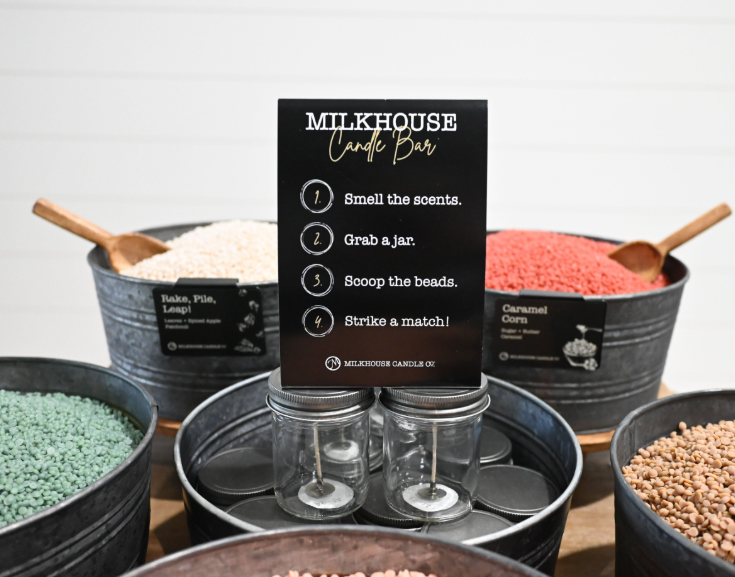 Milkhouse Candle Company - Wholesale Storage Bin - Metal Bucket & Wooden Lid- Candle Bar Wax Bead Container6