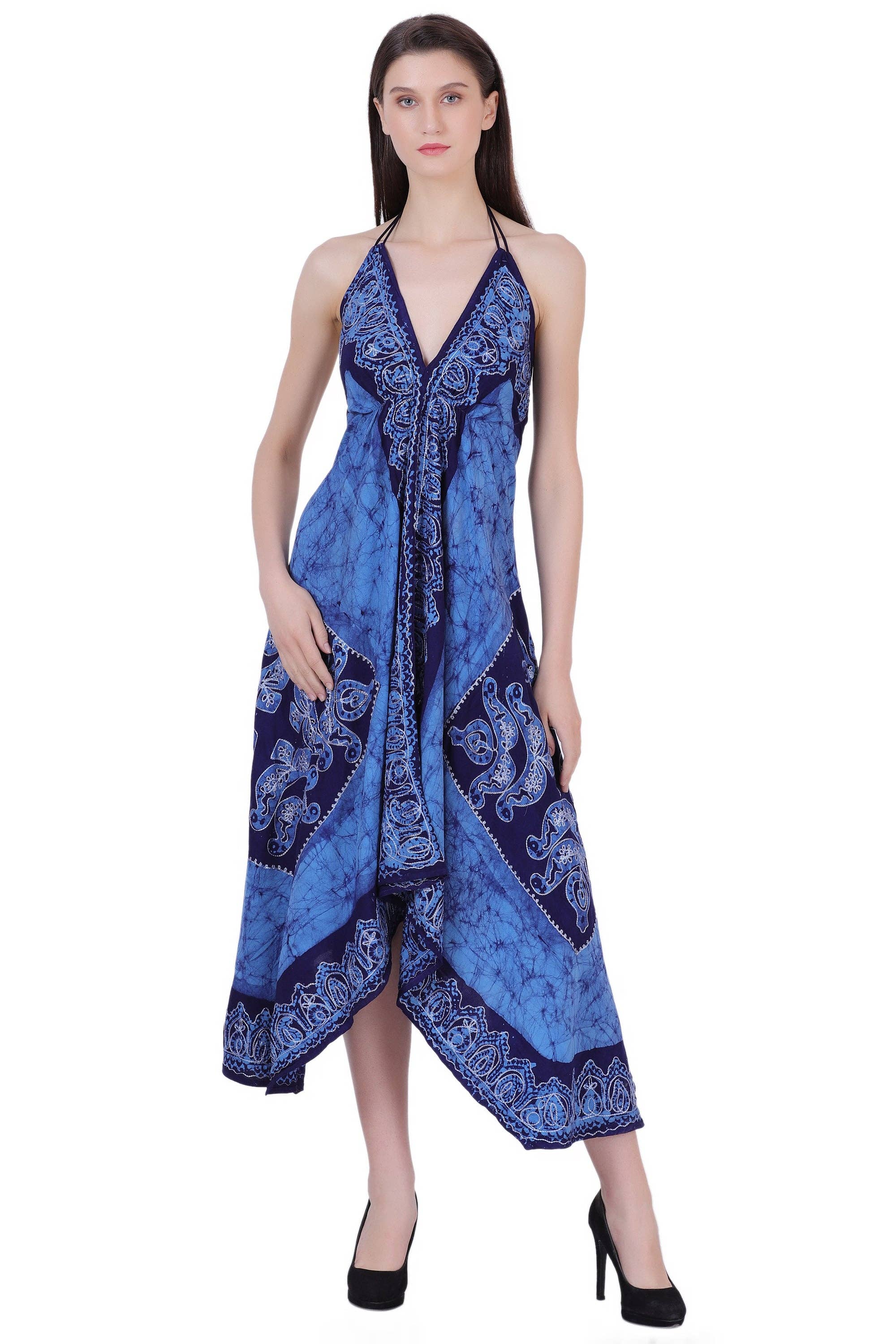 Advance Apparels – wholesale Dress – Women's – Batik Scarf Dress Elastic Back 14583