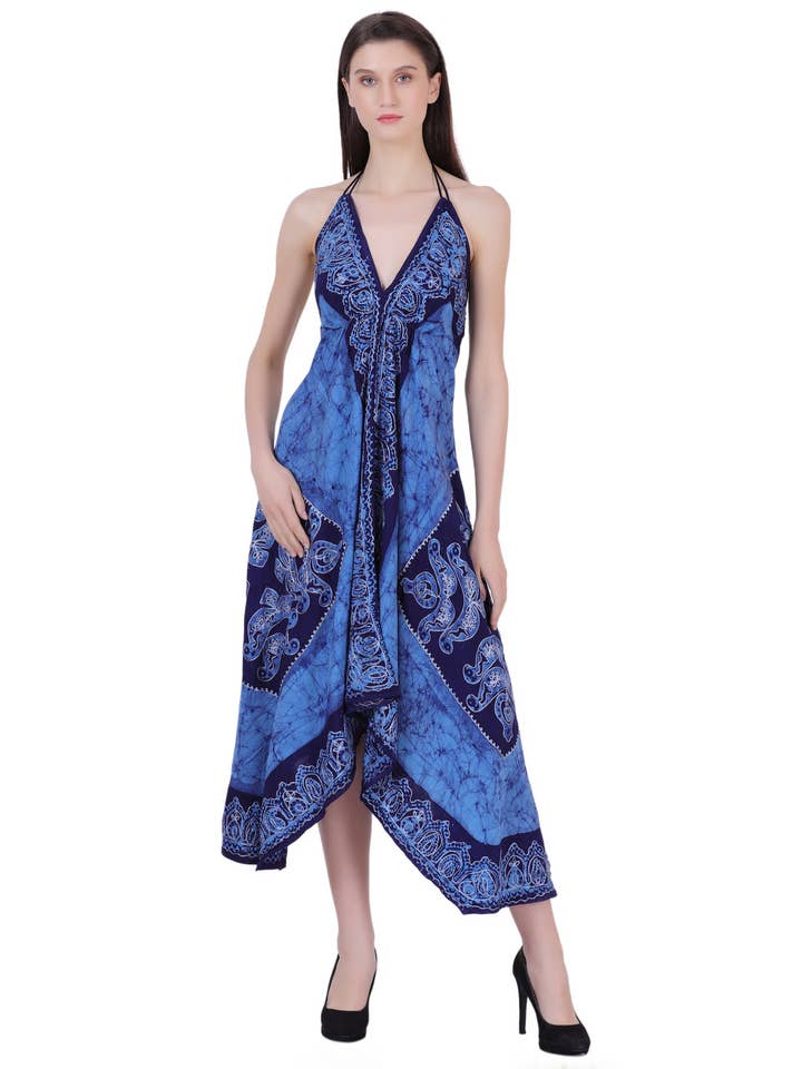 Advance Apparels – wholesale Dress – Women's – Batik Scarf Dress Elastic Back 14583