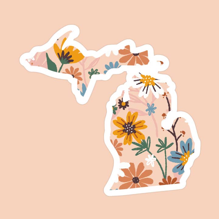 Michigan Floral State Sticker for wholesale by The State Stickers