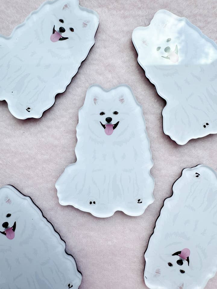 Japanese Spitz Magnet for wholesale by Our Cheery Corner