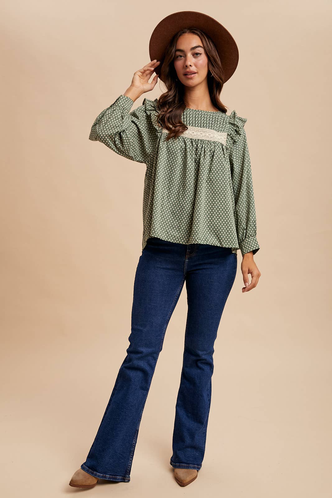 In Loom - Wholesale Blouse - Women's - PINTUCK SMOCK LONG SLEEVE BLOUSE11