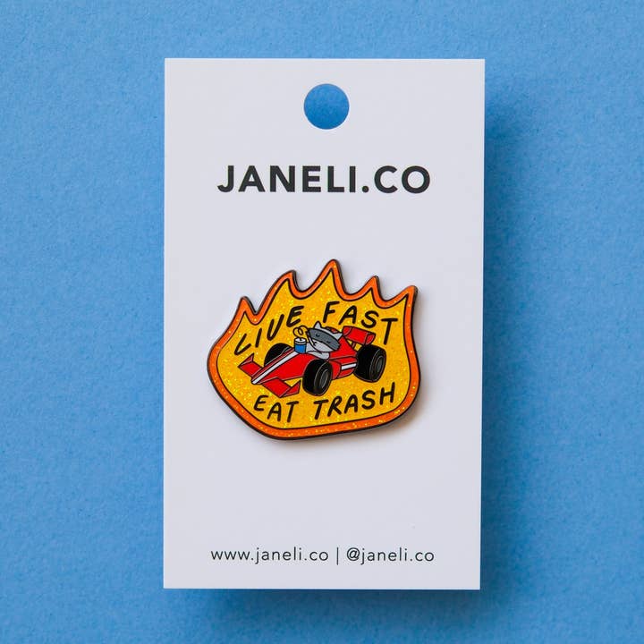 Live Fast Eat Trash Pin for wholesale by JaneLi.Co