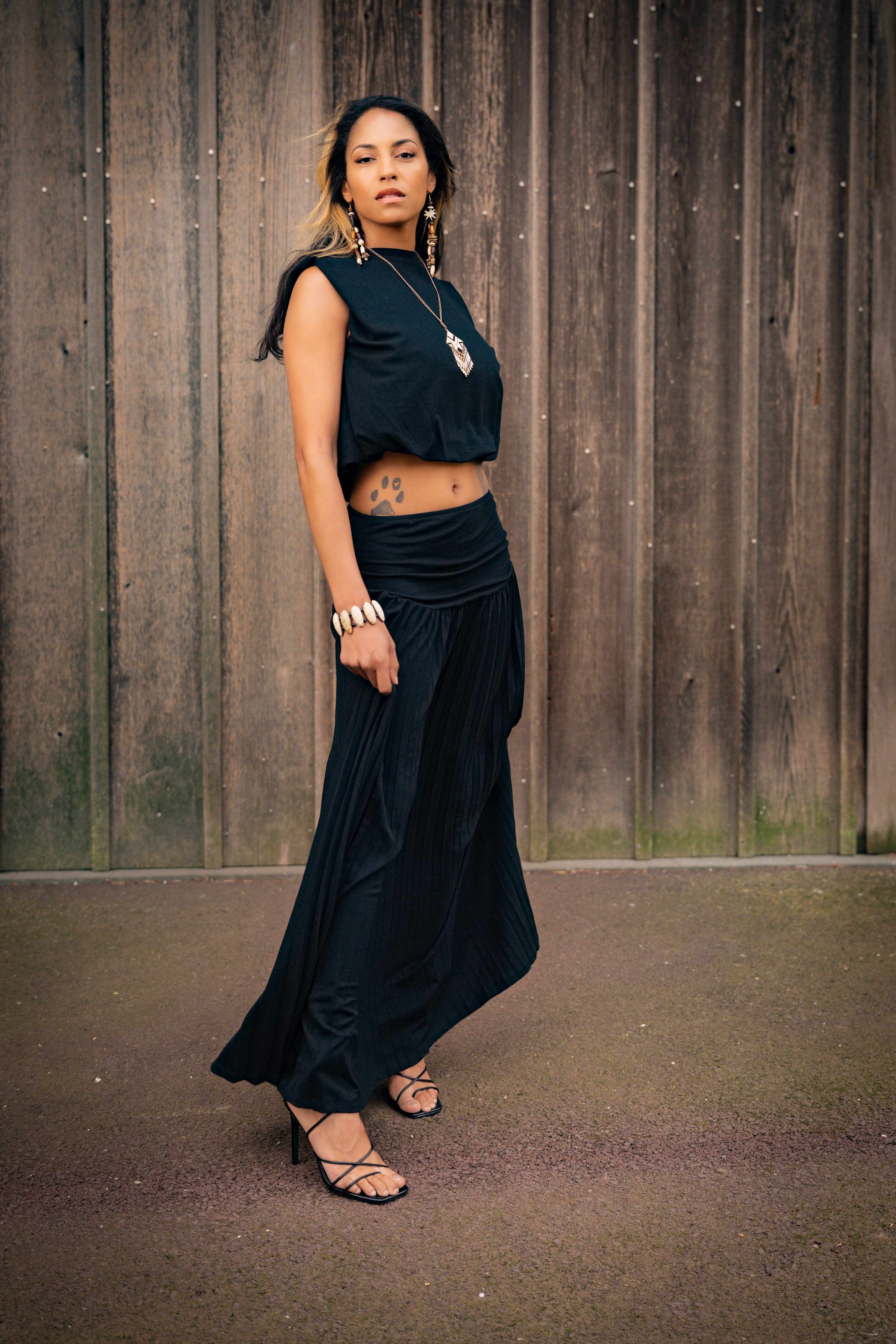 Nina Cheyenne Apparel - Wholesale Top & Skirt Set - Women's - The Zora Skirt Set - Onyx4