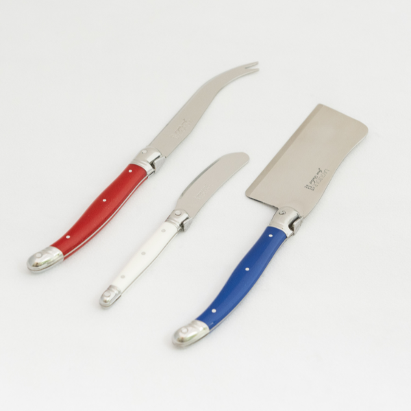 The French Farm - Wholesale Knife Set - Jean Dubost 3Pc Cheese Set in Paris Colors2