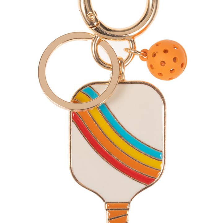 Designature New York - Wholesale Keychain - Women's - Sports Pickleball Shaped Print And Enamel Keychain