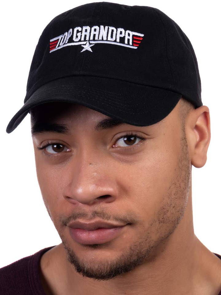 Top Grandpa | Casquette de baseball militaire drôle des années 80 pour grand-père - Noir - Homme/Unisexe pour la vente par Ann Arbor Tees