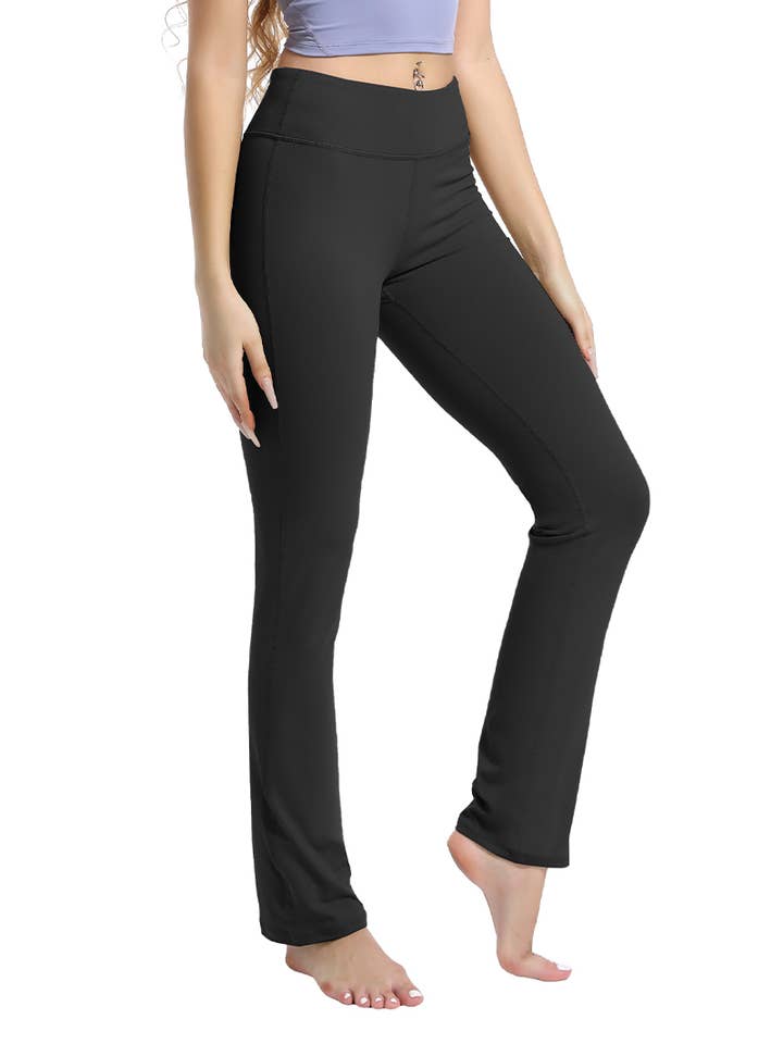 Rosa Clothing - Wholesale Athletic Pants - Women's - Women's Straight Leg Yoga Pants with Pocket _33"inseam
