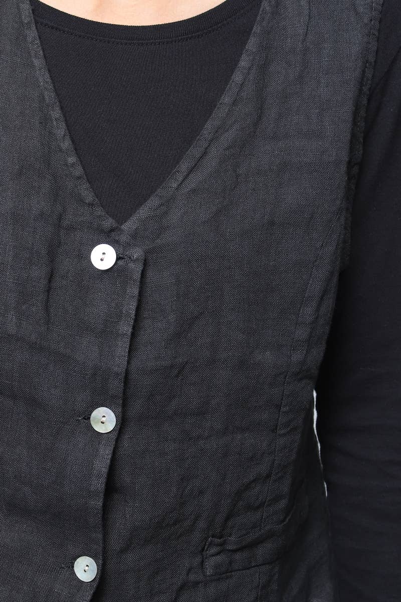 LÉA & LUC - Wholesale Button Down Shirt - Women's - Sleeveless shirt in 100% Linen REF. 514647