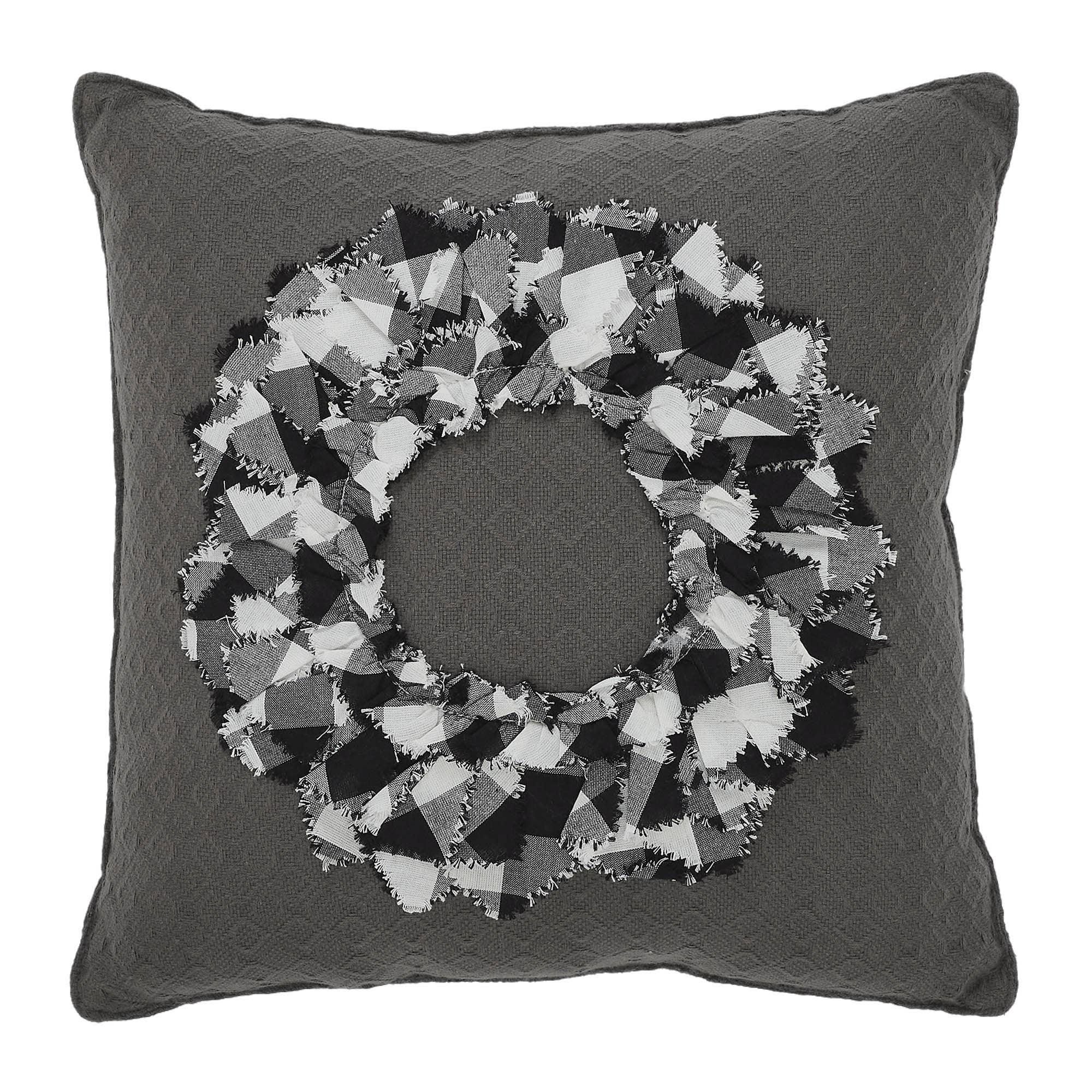 VHC Brands - Wholesale Throw/Decorative Pillow - Finders Keepers Fabric Wreath Pillow 14x141