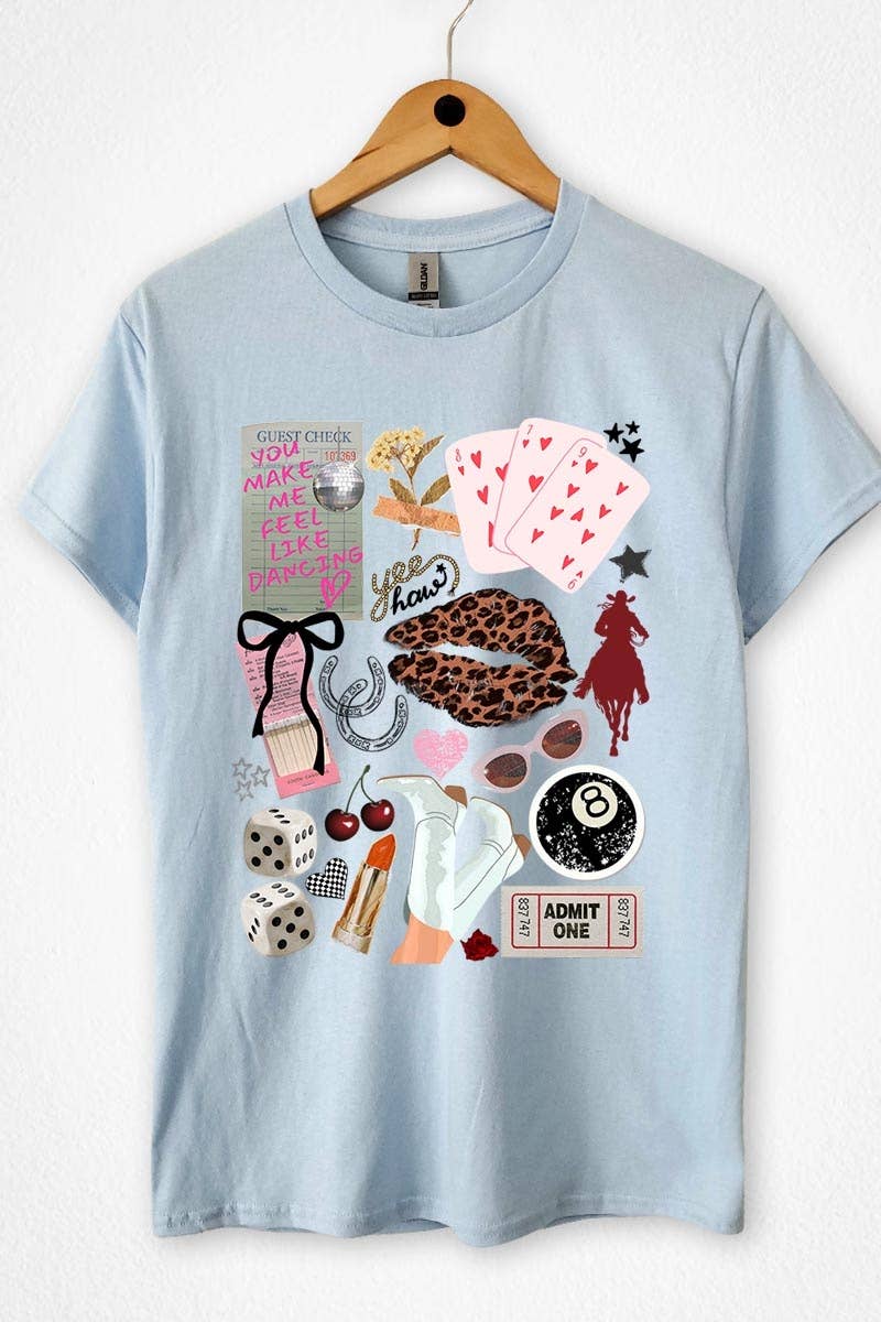 COLORBEAR - Wholesale T-Shirt (Graphic) - Women's - Western Collage Graphic Heavy Cotton Tee7