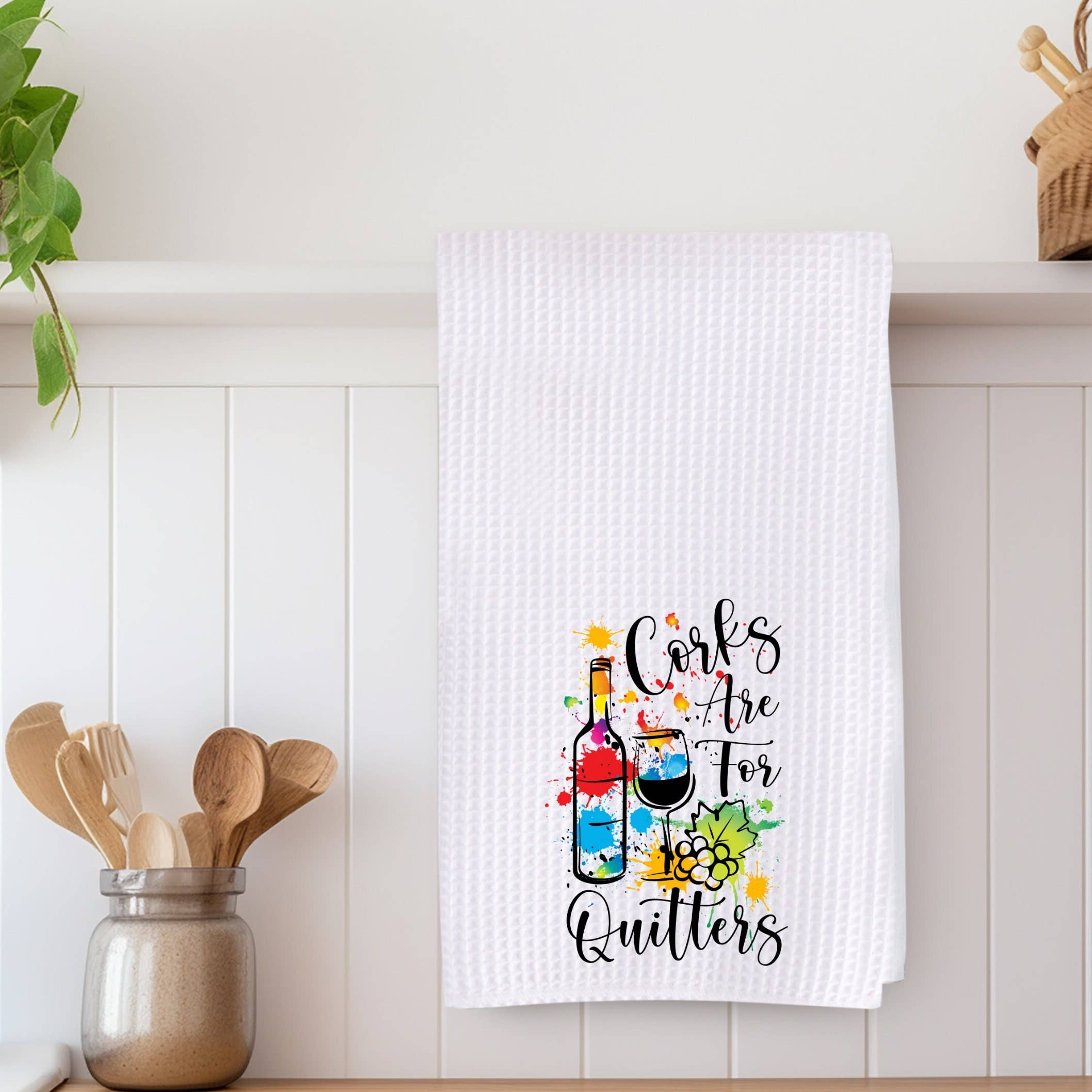 Fernville Creations - Wholesale Tea Towel - Corks Are For Quitters Eco-Friendly Waffle Kitchen Towel7