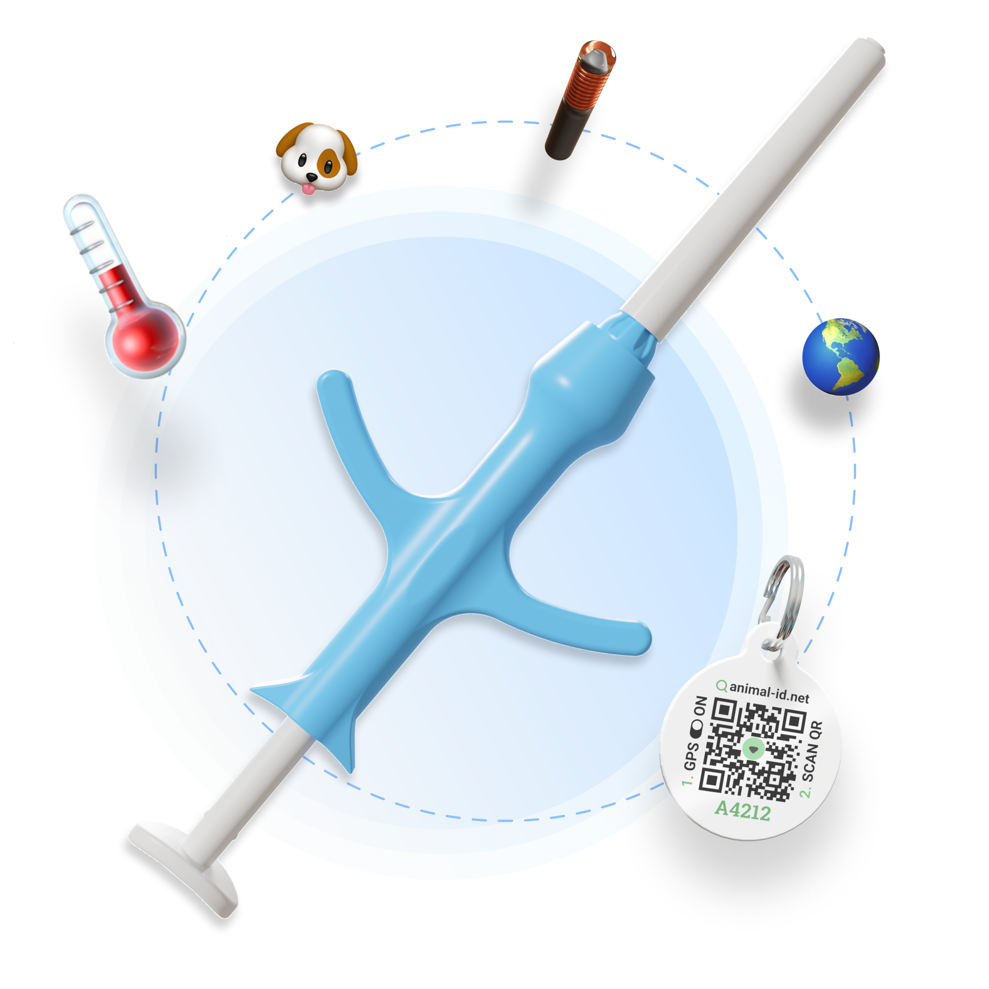 Animal ID - Wholesale Pet Identification Tag - Cat/Dog - Pet MINI Microchip Kit  with Temperature Biosensor1