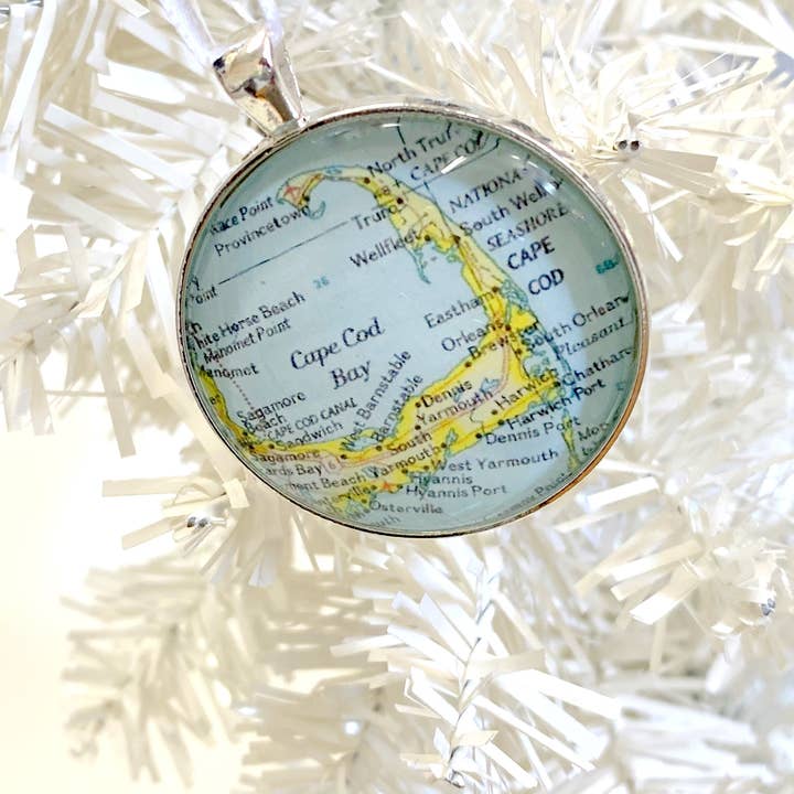 Tanner Glass - Wholesale Ornament - Ornament: Cape Cod Vintage Map - IN STOCK pricing4