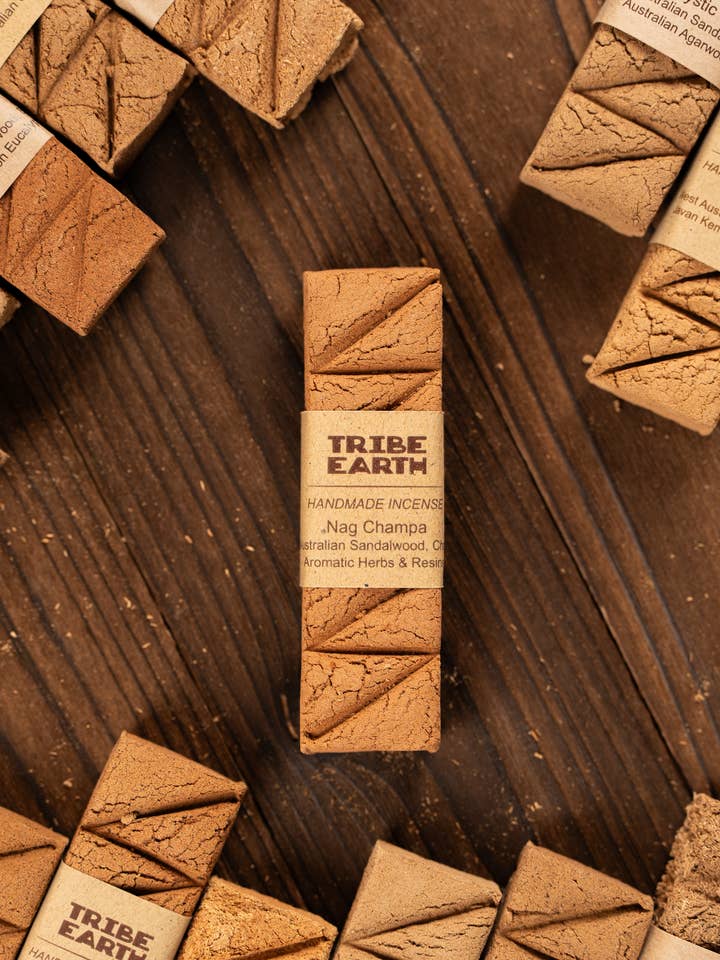 Nag Champa incense plank Sandalwood, Champa flowers, Fragipa for wholesale by Tribe Earth Incense