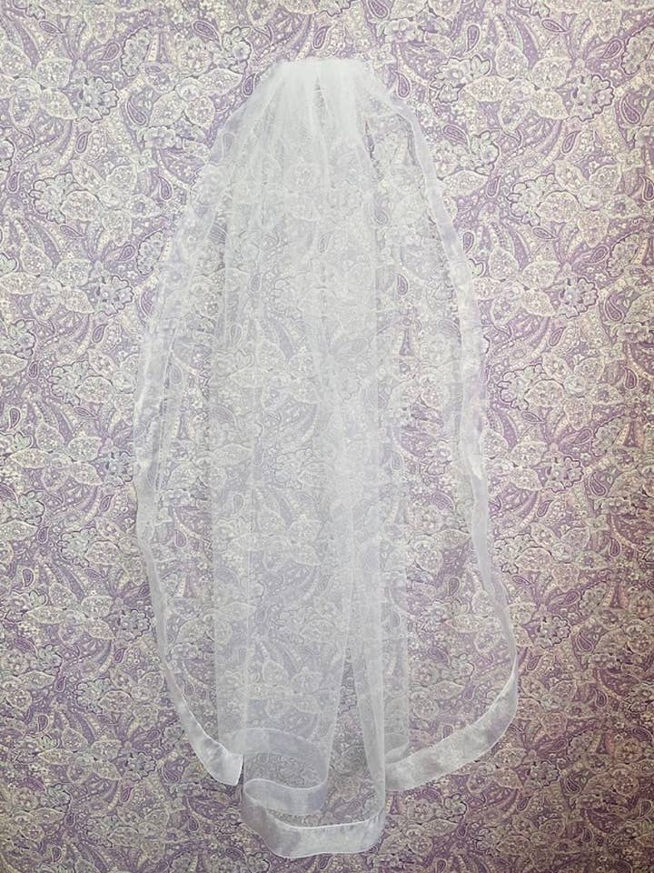 36" White Wedding Veil, Bridal Veil, 8 Trims, Made in USA for wholesale by Lace and Grace Veils