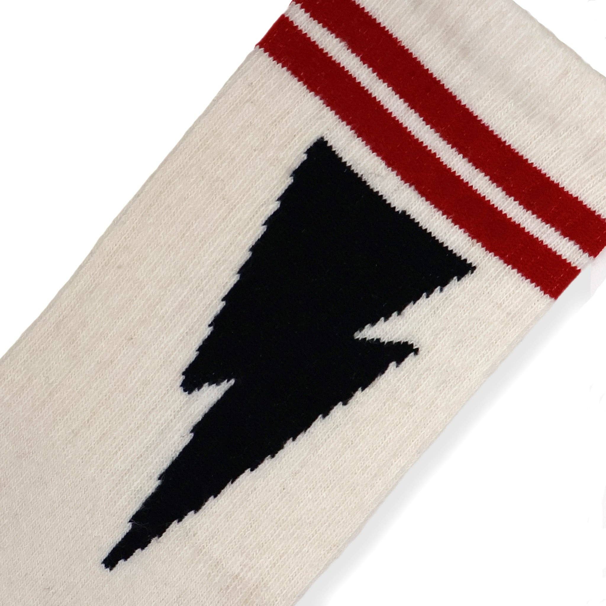 Natural SOCCO Naturals | Mike Vallely Lightning Bolt Socks | Red Stripes for wholesale on Faire1