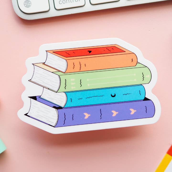 The Harpy Otter Co - Wholesale Sticker - Gay Pride Flag Book Sticker0