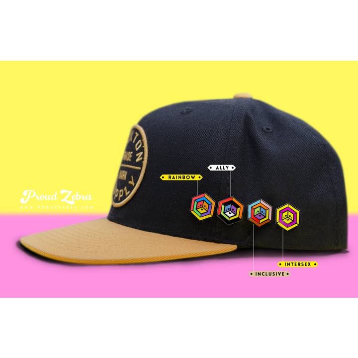 Proud Zebra – Alfinete/botão de lapela por atacado – Bandeira Agender Boy - Alfinete de Cubo4