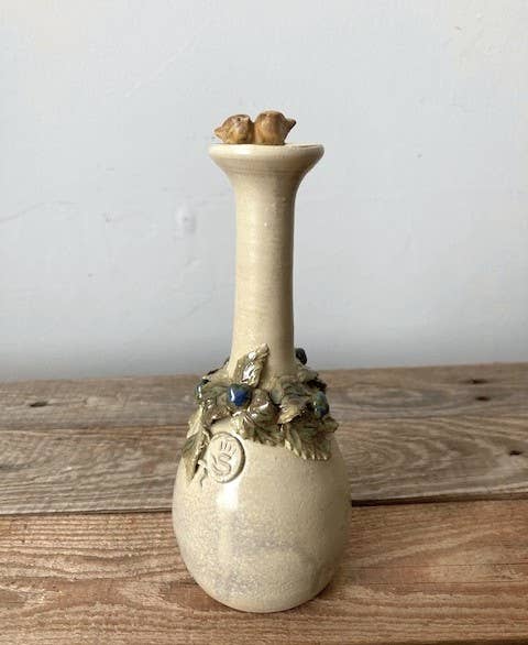 L'Officina - Vendita all'ingrosso Vasi - "Uccellini e rovi" Romantico vaso a bottiglia collo alto