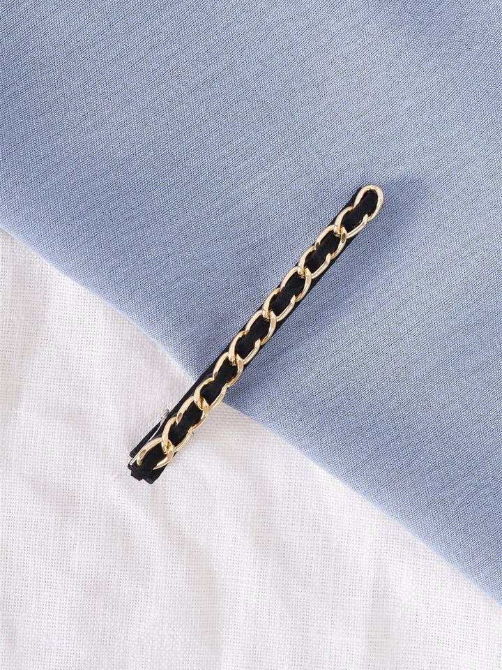 3stk sort fløjl og guldkæde stor alligator hårklip for engroshandel hos Tasha Apparel Wholesale