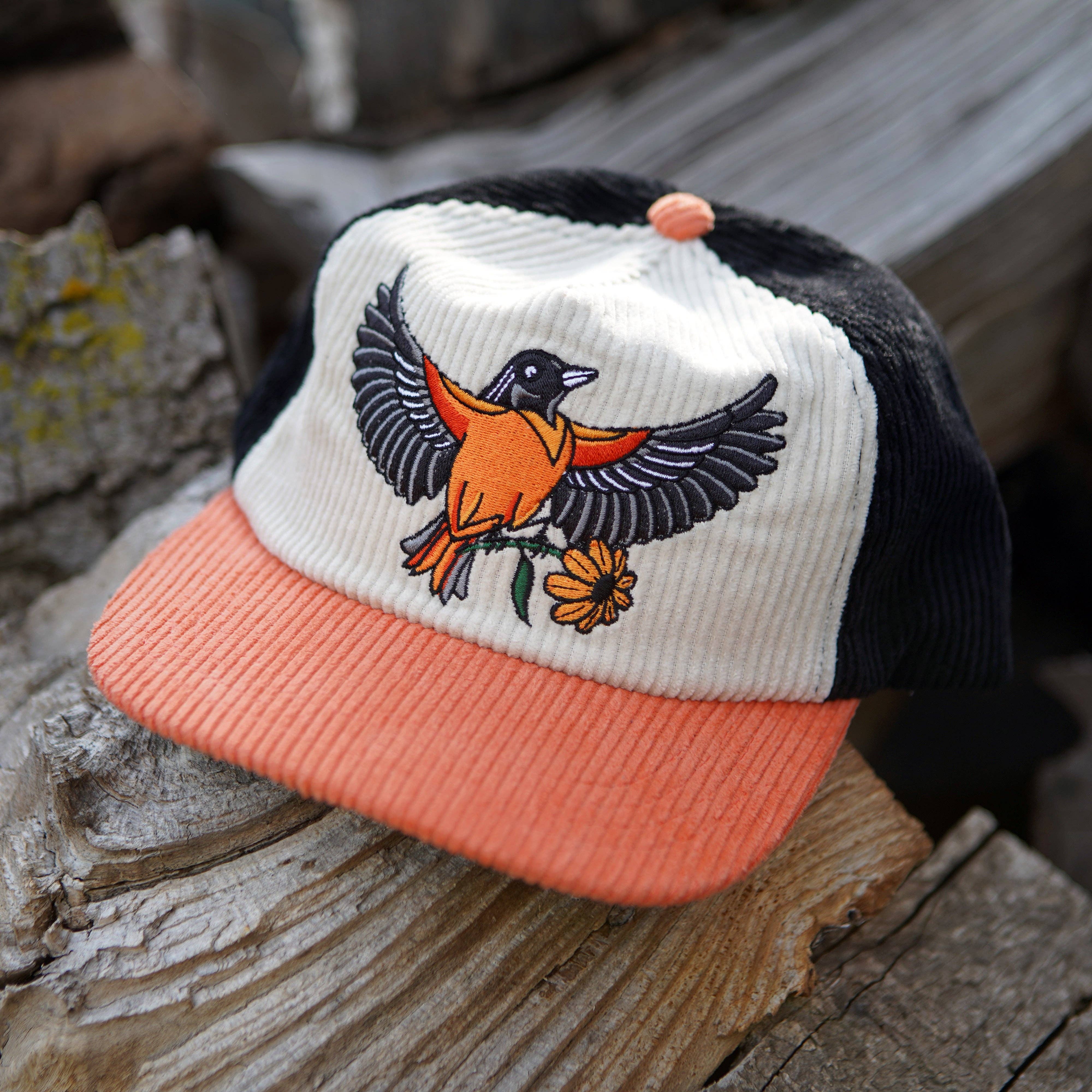Stuntin Goods - Wholesale Flat Brim Cap - Unisex - Oriole Two-Tone Corduroy Hat10