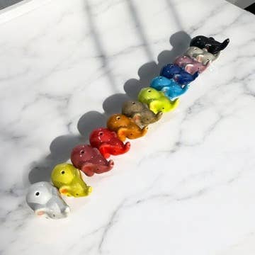 Music Frog Co - Wholesale Incense Holder - Mini Ceramic Elephant Incense Holder – Set of 12 (Assorted)3