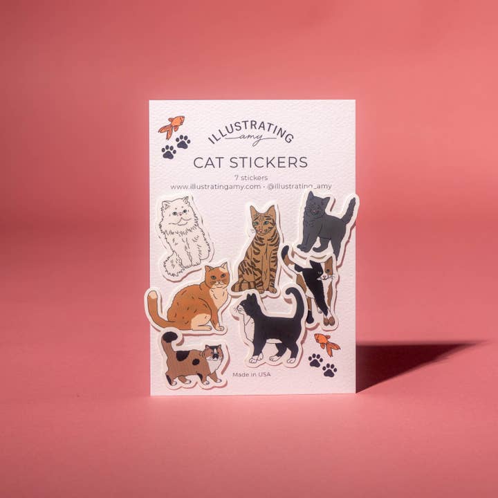 Illustrating Amy - Wholesale Sticker - Cat Sticker Collection