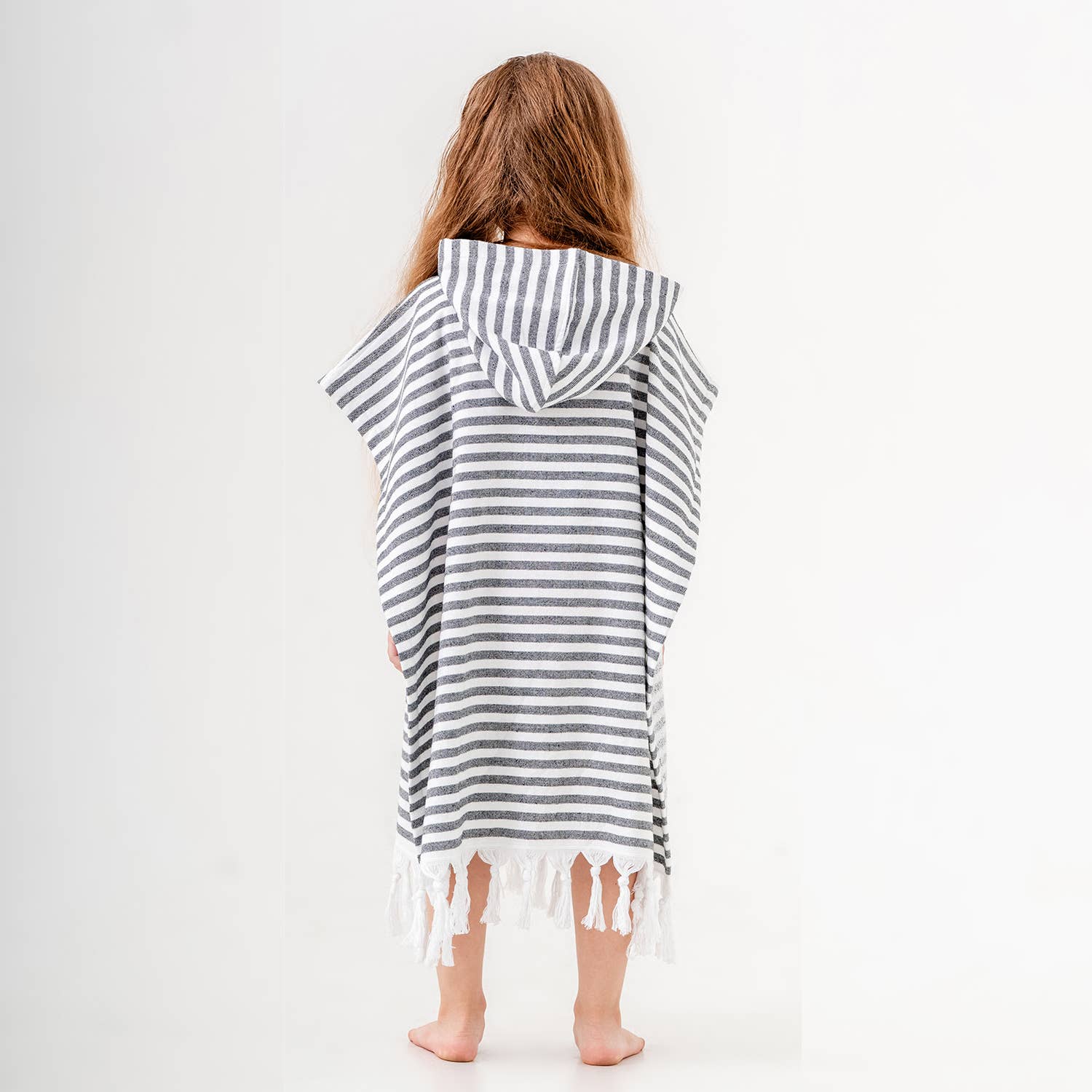 Zwart Capuchonponcho Surf Veranderende Zwemstrandhanddoek Met Badstofvoering voor groothandel op Faire7